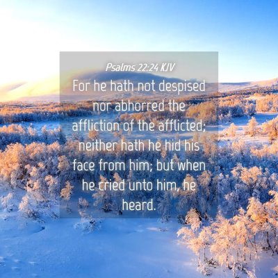 Picture 04 - Psalms 22:24 KJV - For he hath not despised nor abhorred the - Bible Verse Picture