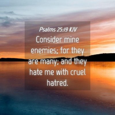 Picture 04 - Psalms 25:19 KJV - Consider mine enemies; for they are many; and - Bible Verse Picture