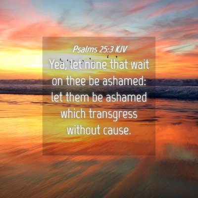 Picture 04 - Psalms 25:3 KJV - Yea, let none that wait on thee be ashamed: let - Bible Verse Picture