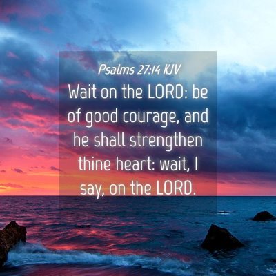 Picture 04 - Psalms 27:14 KJV - Wait on the LORD: be of good courage, and he - Bible Verse Picture