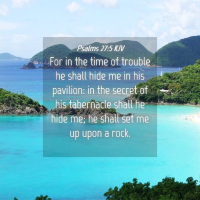 Picture 04 - Psalms 27:5 KJV - For in the time of trouble he shall hide me in - Bible Verse Picture