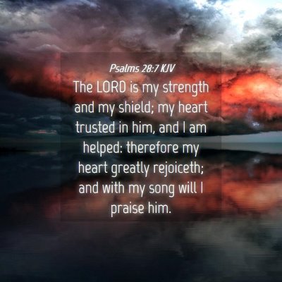 Picture 04 - Psalms 28:7 KJV - The LORD is my strength and my shield; my heart - Bible Verse Picture