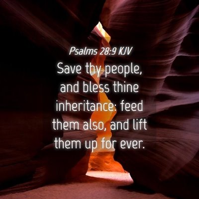 Picture 04 - Psalms 28:9 KJV - Save thy people, and bless thine inheritance: - Bible Verse Picture