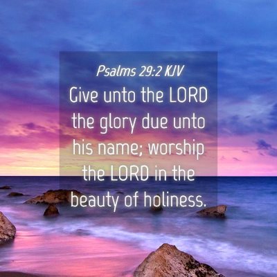Picture 04 - Psalms 29:2 KJV - Give unto the LORD the glory due unto his name; - Bible Verse Picture
