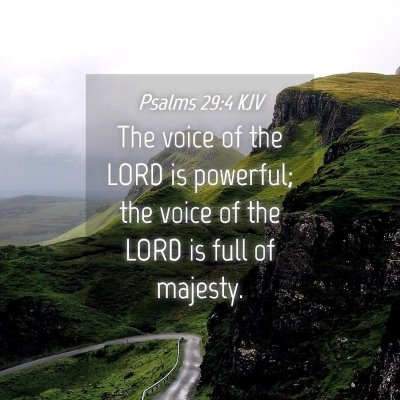 Picture 04 - Psalms 29:4 KJV - The voice of the LORD is powerful; the voice of - Bible Verse Picture