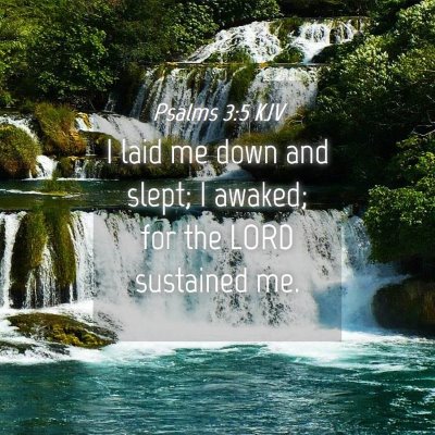 Picture 04 - Psalms 3:5 KJV - I laid me down and slept; I awaked; for the LORD - Bible Verse Picture
