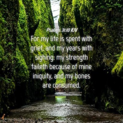 Picture 04 - Psalms 31:10 KJV - For my life is spent with grief, and my years - Bible Verse Picture