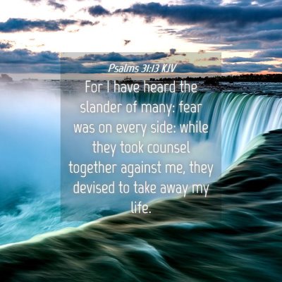 Picture 04 - Psalms 31:13 KJV - For I have heard the slander of many: fear was on - Bible Verse Picture