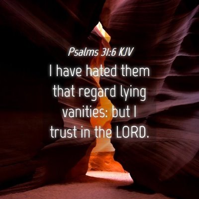 Picture 04 - Psalms 31:6 KJV - I have hated them that regard lying vanities: but - Bible Verse Picture