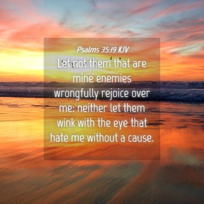 Picture 04 - Psalms 35:19 KJV - Let not them that are mine enemies wrongfully - Bible Verse Picture