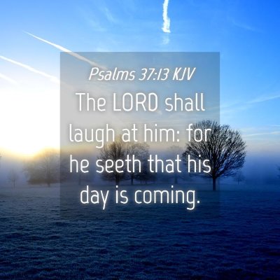Picture 04 - Psalms 37:13 KJV - The LORD shall laugh at him: for he seeth that - Bible Verse Picture