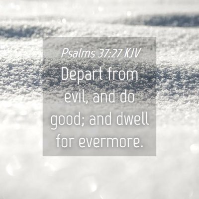 Picture 04 - Psalms 37:27 KJV - Depart from evil, and do good; and dwell for - Bible Verse Picture