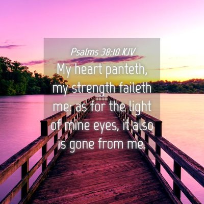 Picture 04 - Psalms 38:10 KJV - My heart panteth, my strength faileth me: as for - Bible Verse Picture