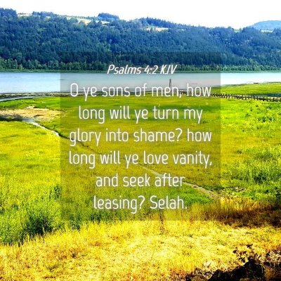 Picture 04 - Psalms 4:2 KJV - O ye sons of men, how long will ye turn my glory - Bible Verse Picture