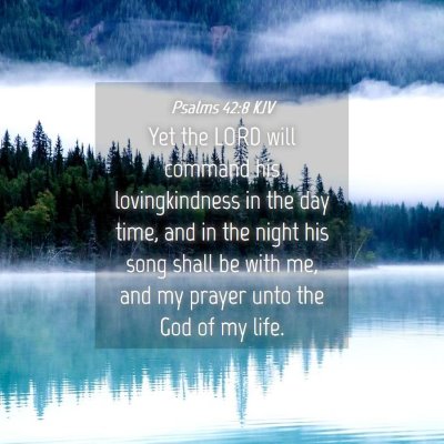 Picture 04 - Psalms 42:8 KJV - Yet the LORD will command his lovingkindness in - Bible Verse Picture