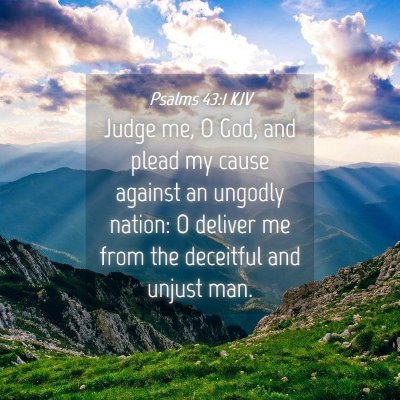 Picture 04 - Psalms 43:1 KJV - Judge me, O God, and plead my cause against an - Bible Verse Picture
