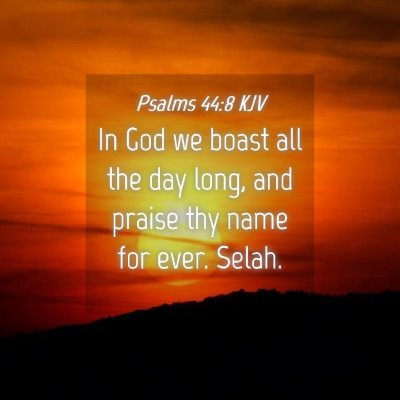 Picture 04 - Psalms 44:8 KJV - In God we boast all the day long, and praise thy - Bible Verse Picture