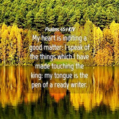 Picture 04 - Psalms 45:1 KJV - My heart is inditing a good matter: I speak of - Bible Verse Picture