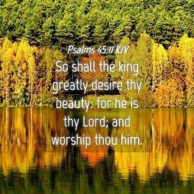 Picture 04 - Psalms 45:11 KJV - So shall the king greatly desire thy beauty: for - Bible Verse Picture