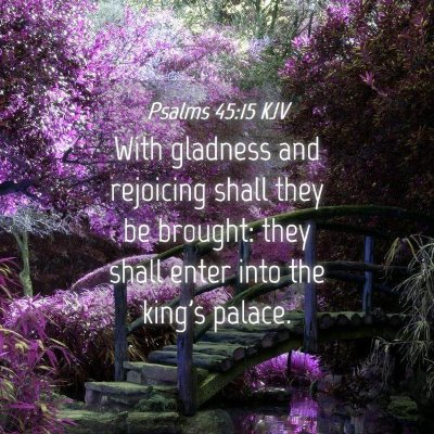 Picture 04 - Psalms 45:15 KJV - With gladness and rejoicing shall they be - Bible Verse Picture