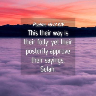 Picture 04 - Psalms 49:13 KJV - This their way is their folly: yet their - Bible Verse Picture
