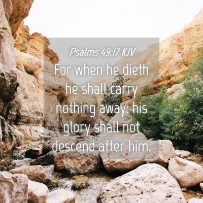 Picture 04 - Psalms 49:17 KJV - For when he dieth he shall carry nothing away: - Bible Verse Picture