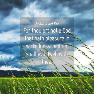 Picture 04 - Psalms 5:4 KJV - For thou art not a God that hath pleasure in - Bible Verse Picture
