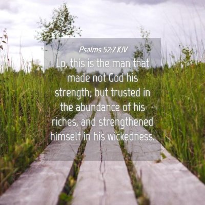 Picture 04 - Psalms 52:7 KJV - Lo, this is the man that made not God his - Bible Verse Picture