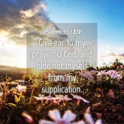 Picture 04 - Psalms 55:1 KJV - Give ear to my prayer, O God; and hide not - Bible Verse Picture