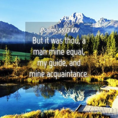 Picture 04 - Psalms 55:13 KJV - But it was thou, a man mine equal, my guide, and - Bible Verse Picture