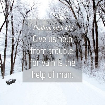 Picture 04 - Psalms 60:11 KJV - Give us help from trouble: for vain is the help - Bible Verse Picture