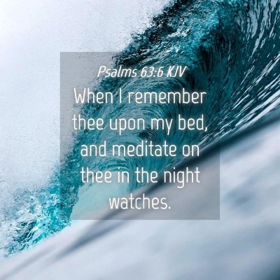 Picture 04 - Psalms 63:6 KJV - When I remember thee upon my bed, and meditate on - Bible Verse Picture