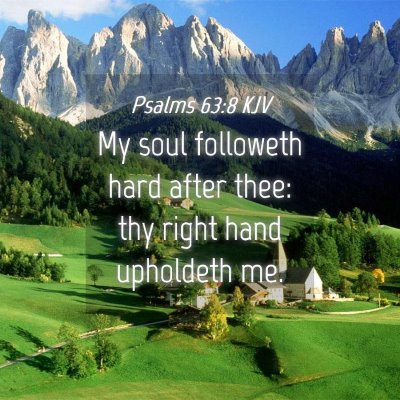 Picture 04 - Psalms 63:8 KJV - My soul followeth hard after thee: thy right hand - Bible Verse Picture