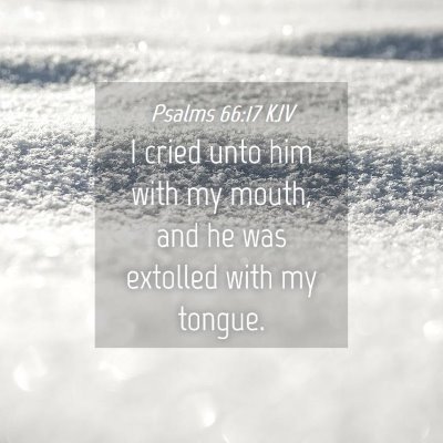Picture 04 - Psalms 66:17 KJV - I cried unto him with my mouth, and he was - Bible Verse Picture