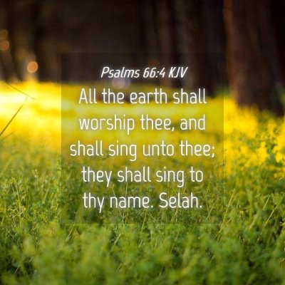 Picture 04 - Psalms 66:4 KJV - All the earth shall worship thee, and shall sing - Bible Verse Picture