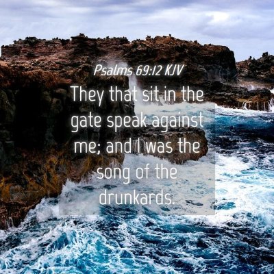 Picture 04 - Psalms 69:12 KJV - They that sit in the gate speak against me; and I - Bible Verse Picture