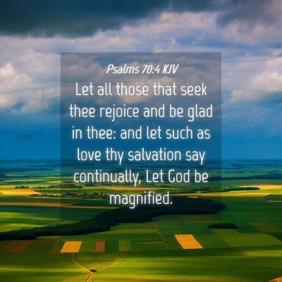 Picture 04 - Psalms 70:4 KJV - Let all those that seek thee rejoice and be glad - Bible Verse Picture