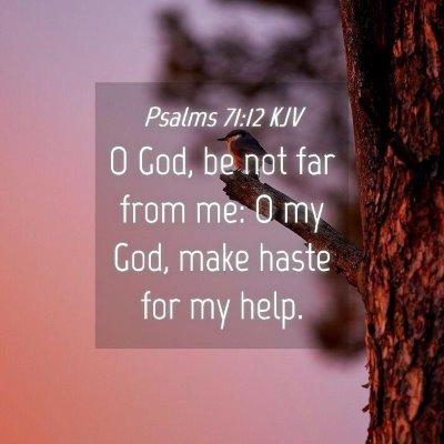 Picture 04 - Psalms 71:12 KJV - O God, be not far from me: O my God, make haste - Bible Verse Picture