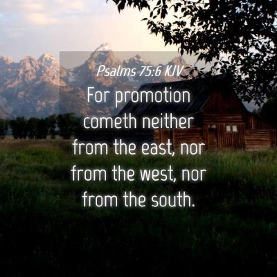 Picture 04 - Psalms 75:6 KJV - For promotion cometh neither from the east, nor - Bible Verse Picture