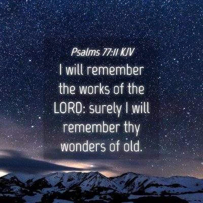 Picture 04 - Psalms 77:11 KJV - I will remember the works of the LORD: surely I - Bible Verse Picture