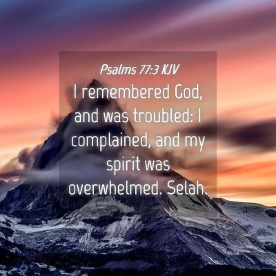 Picture 04 - Psalms 77:3 KJV - I remembered God, and was troubled: I complained, - Bible Verse Picture