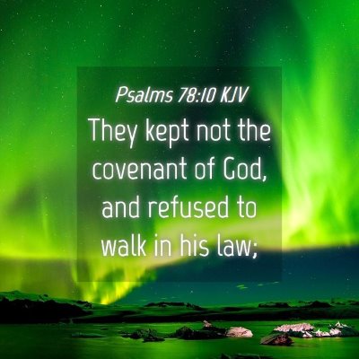 Picture 04 - Psalms 78:10 KJV - They kept not the covenant of God, and refused to - Bible Verse Picture
