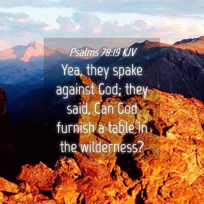 Picture 04 - Psalms 78:19 KJV - Yea, they spake against God; they said, Can God - Bible Verse Picture