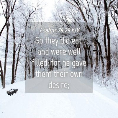 Picture 04 - Psalms 78:29 KJV - So they did eat, and were well filled: for he - Bible Verse Picture