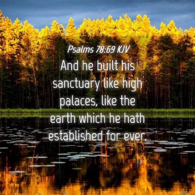 Picture 04 - Psalms 78:69 KJV - And he built his sanctuary like high palaces, - Bible Verse Picture