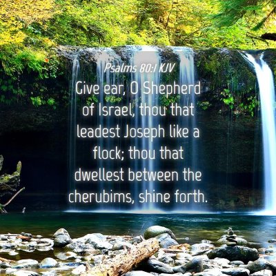Picture 04 - Psalms 80:1 KJV - Give ear, O Shepherd of Israel, thou that leadest - Bible Verse Picture