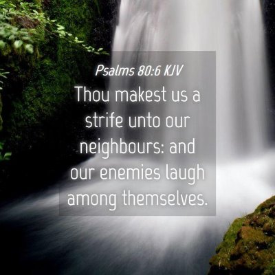 Picture 04 - Psalms 80:6 KJV - Thou makest us a strife unto our neighbours: and - Bible Verse Picture