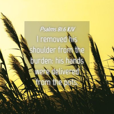 Picture 04 - Psalms 81:6 KJV - I removed his shoulder from the burden: his hands - Bible Verse Picture