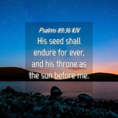 Picture 04 - Psalms 89:36 KJV - His seed shall endure for ever, and his throne as - Bible Verse Picture