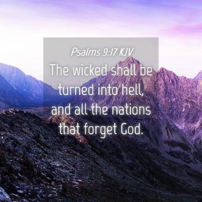 Picture 04 - Psalms 9:17 KJV - The wicked shall be turned into hell, and all the - Bible Verse Picture